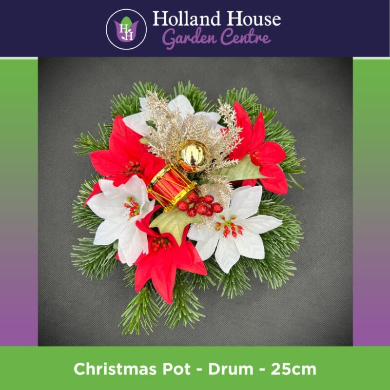 Christmas Pot - Drum - 25cm