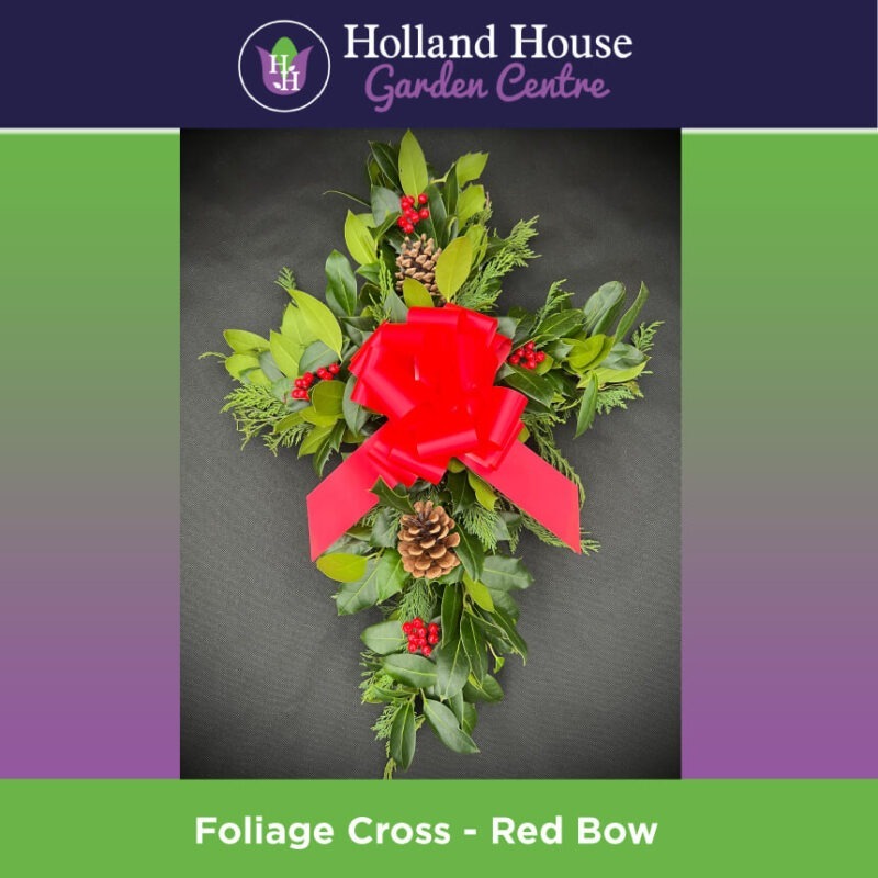 Foliage Cross - Red Bow